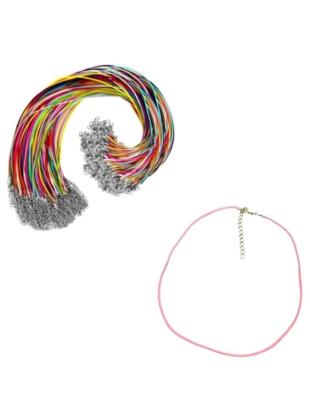 🔴 5 for $10 ONE Pink Hemp Cord Necklace Jewelry Making Adjustable